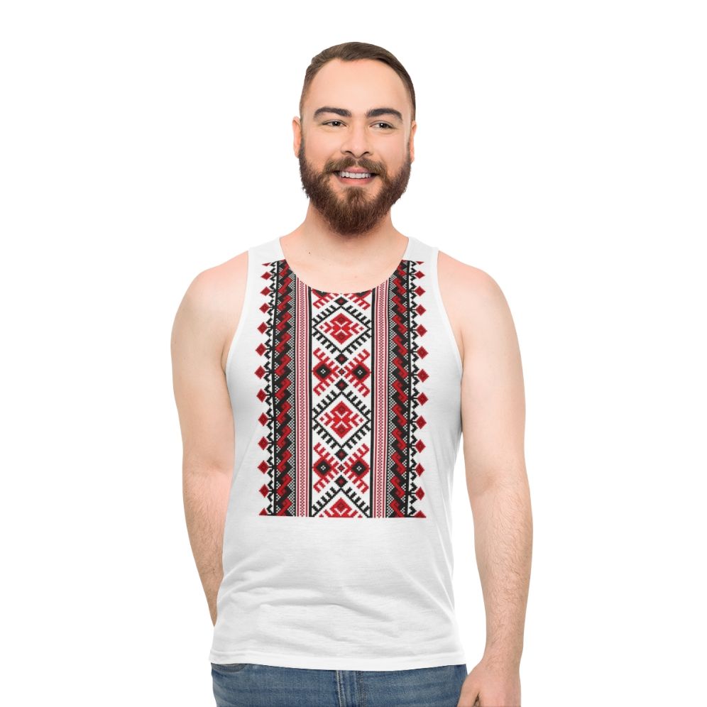 Ukrainian vyshyvanka embroidered unisex tank top - men