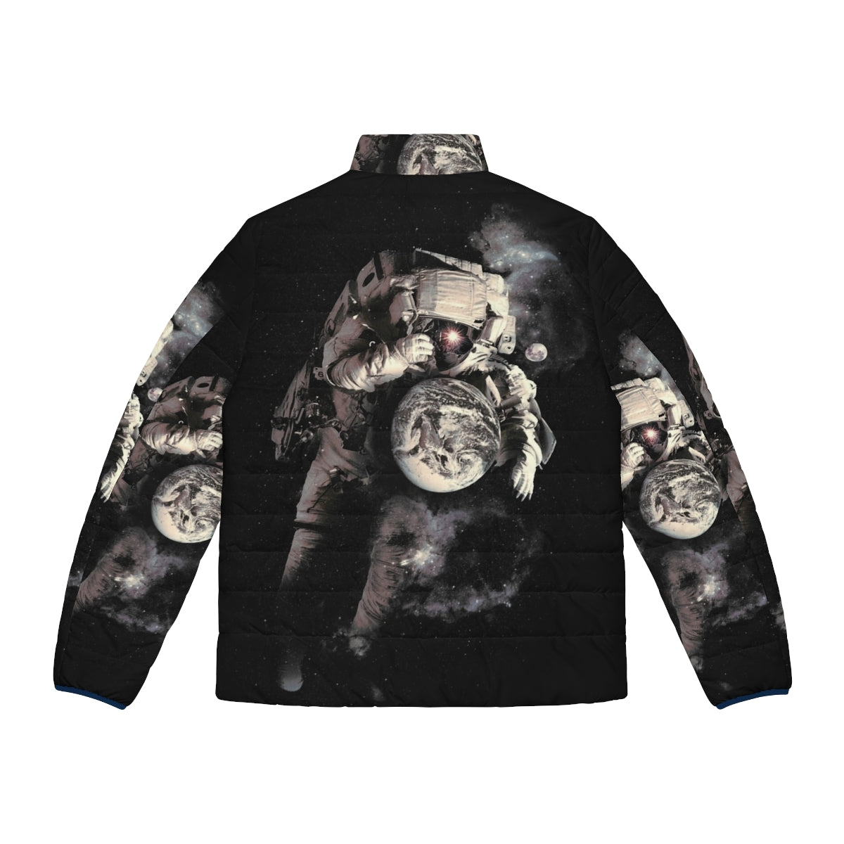 Puffer jacket with cosmic, galaxy, and space-themed design - Back