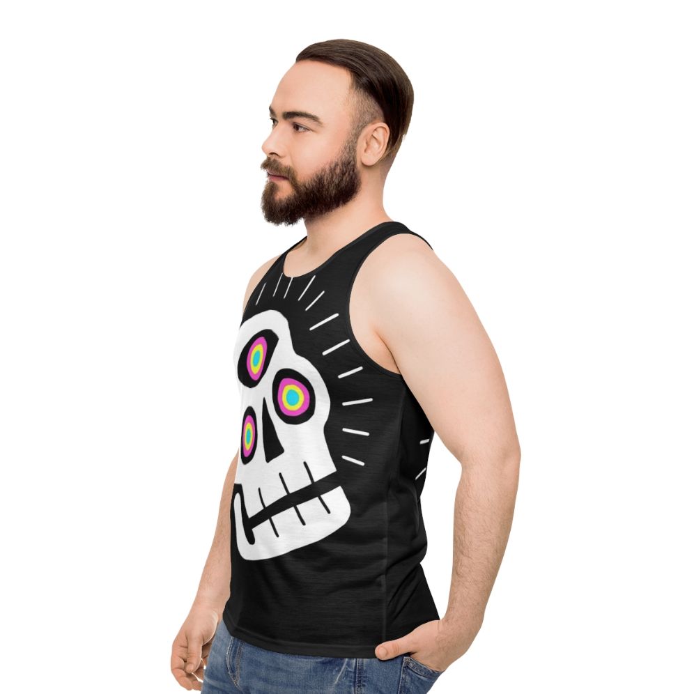 Enlightened Skull Unisex Graphic Tank Top - men side