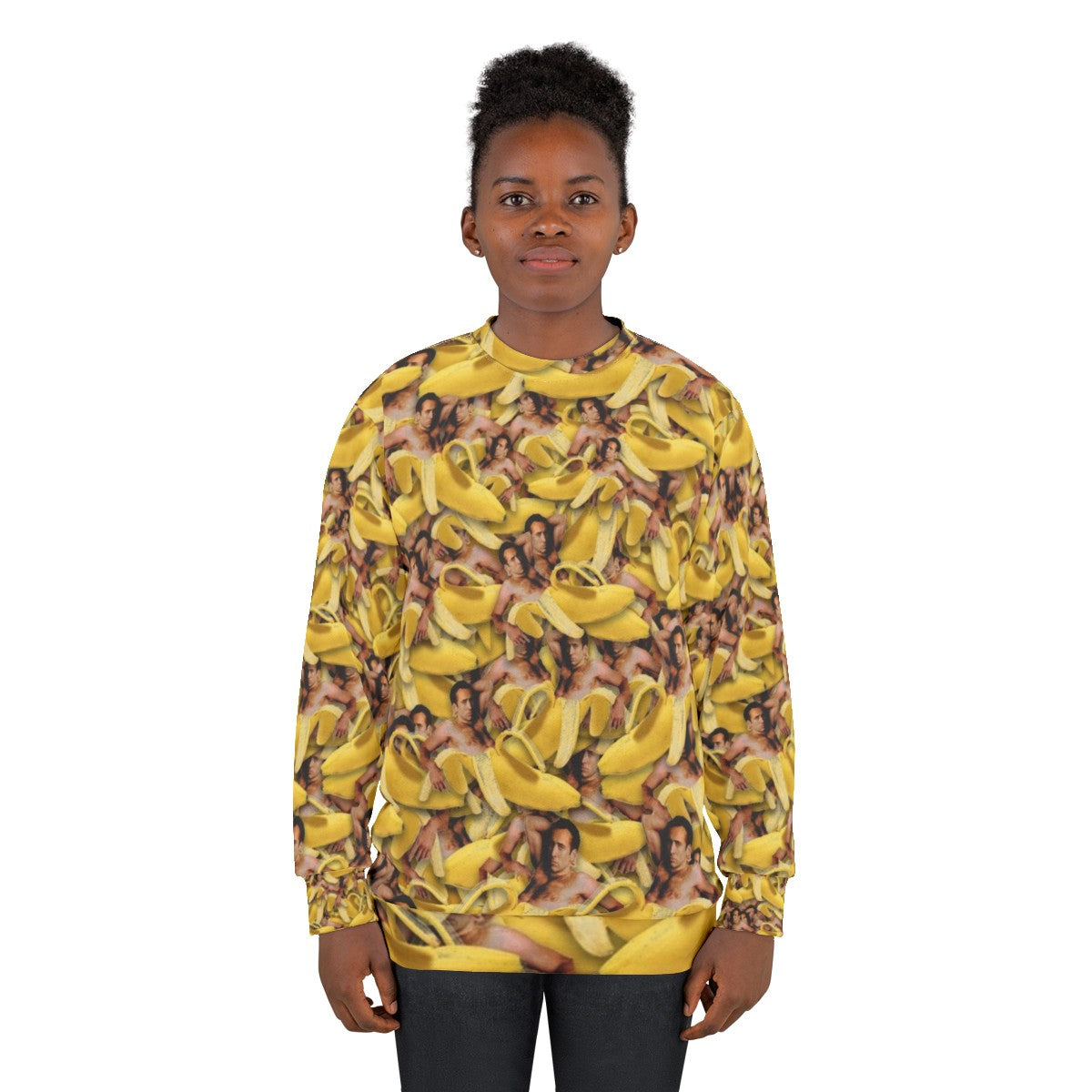 Nicolas Cage Banana Pattern Sweatshirt - women