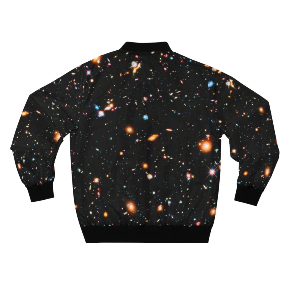 Hubble Extreme Deep Field Space Bomber Jacket featuring cosmic imagery - Back