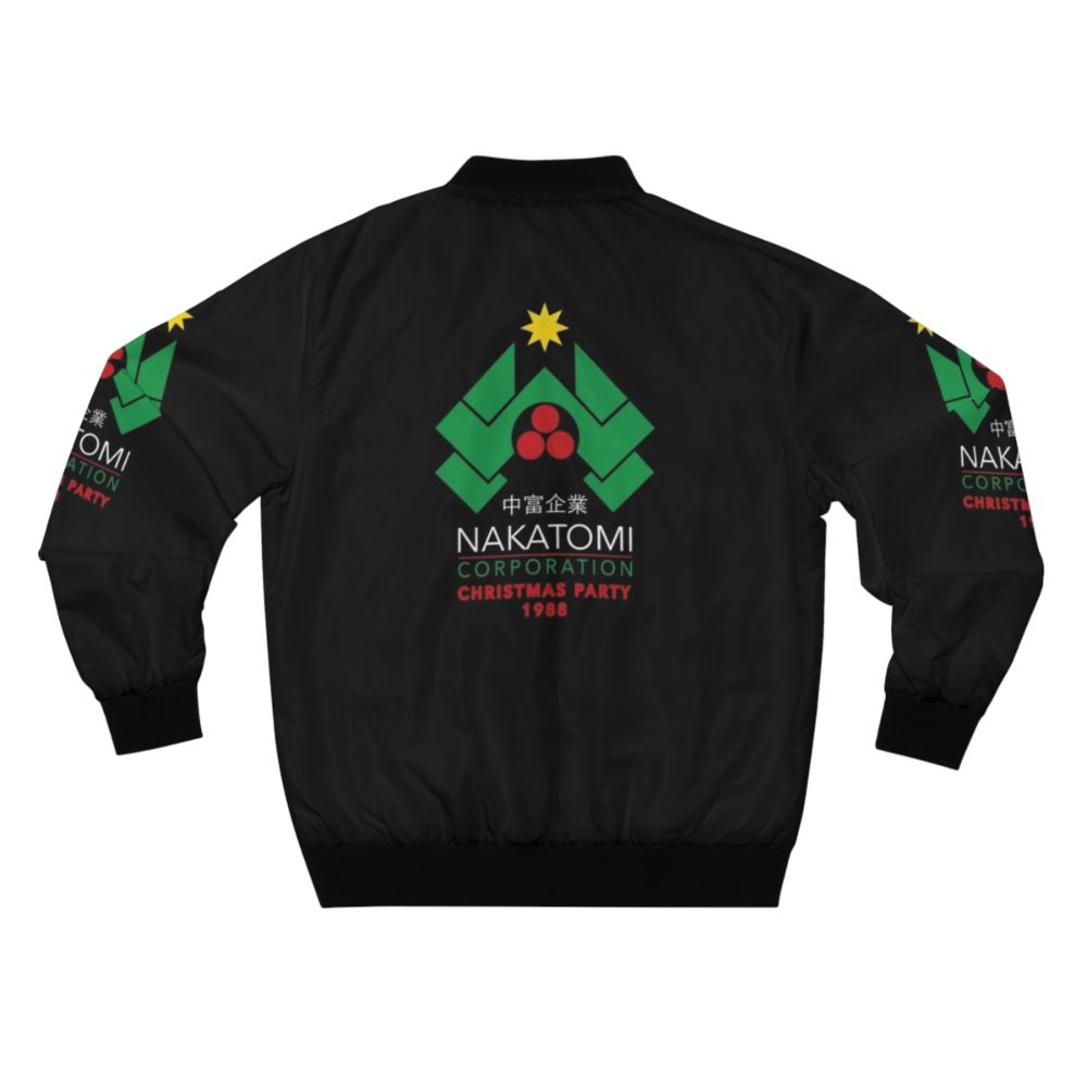 Nakatomi Corporation Christmas Party Bomber Jacket with retro 80s die hard movie design - Back