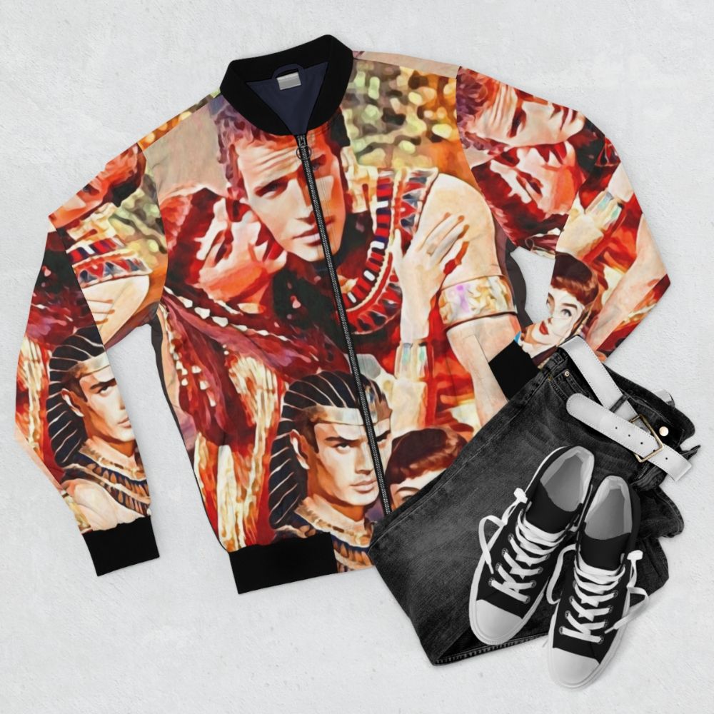 MOSES Bomber Jacket with classic Hollywood film inspired design - Flat lay