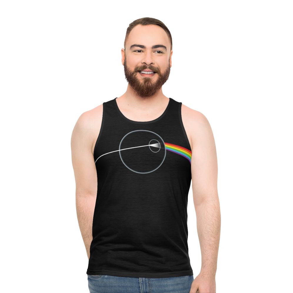 Unisex "Dark Side of That's No Moon" pop art inspired tank top - men