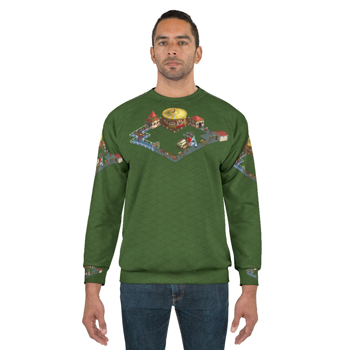 Rollercoaster Tycoon themed merry go round sweatshirt - men