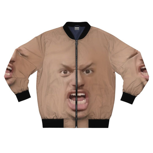 Eric Andre Inspired Bomber Jacket with Yelling Print