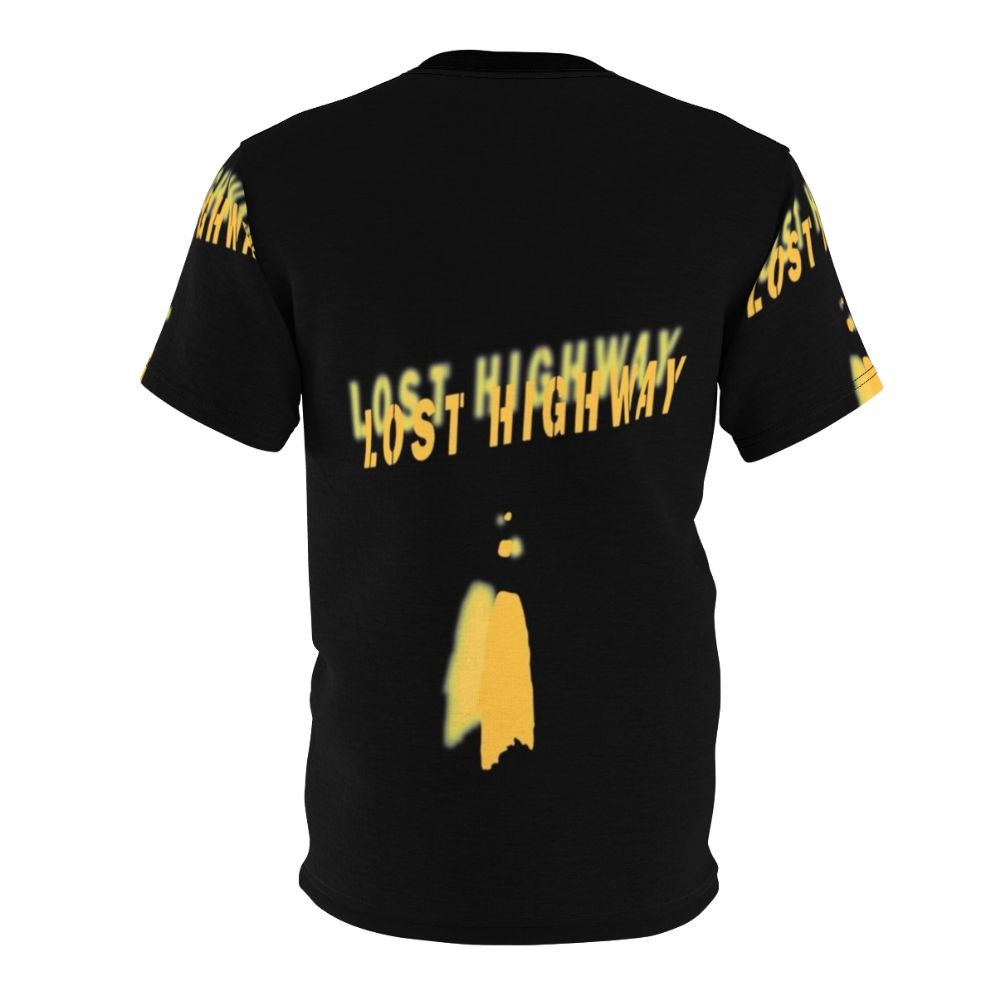 Vintage-style T-shirt featuring a graphic inspired by the cult classic film "Lost Highway" by director David Lynch. - Back