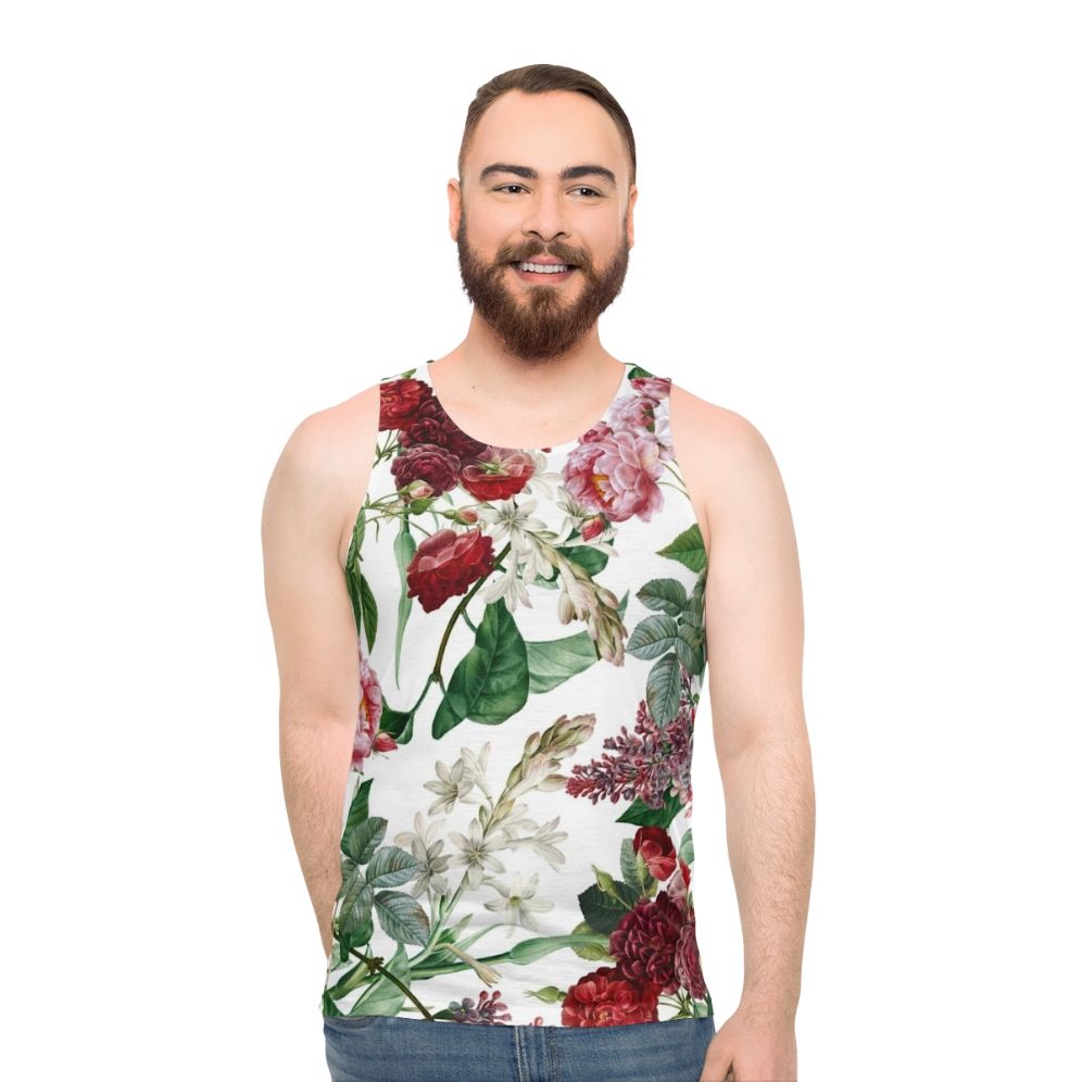 Exotic Garden Summer Floral Botanical Unisex Tank Top - men