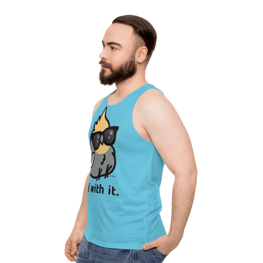 Cockatiel Unisex Grey Tank Top - men side