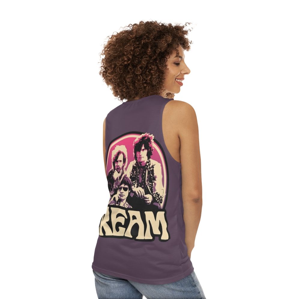 Retro 60s inspired unisex music tank top - women back