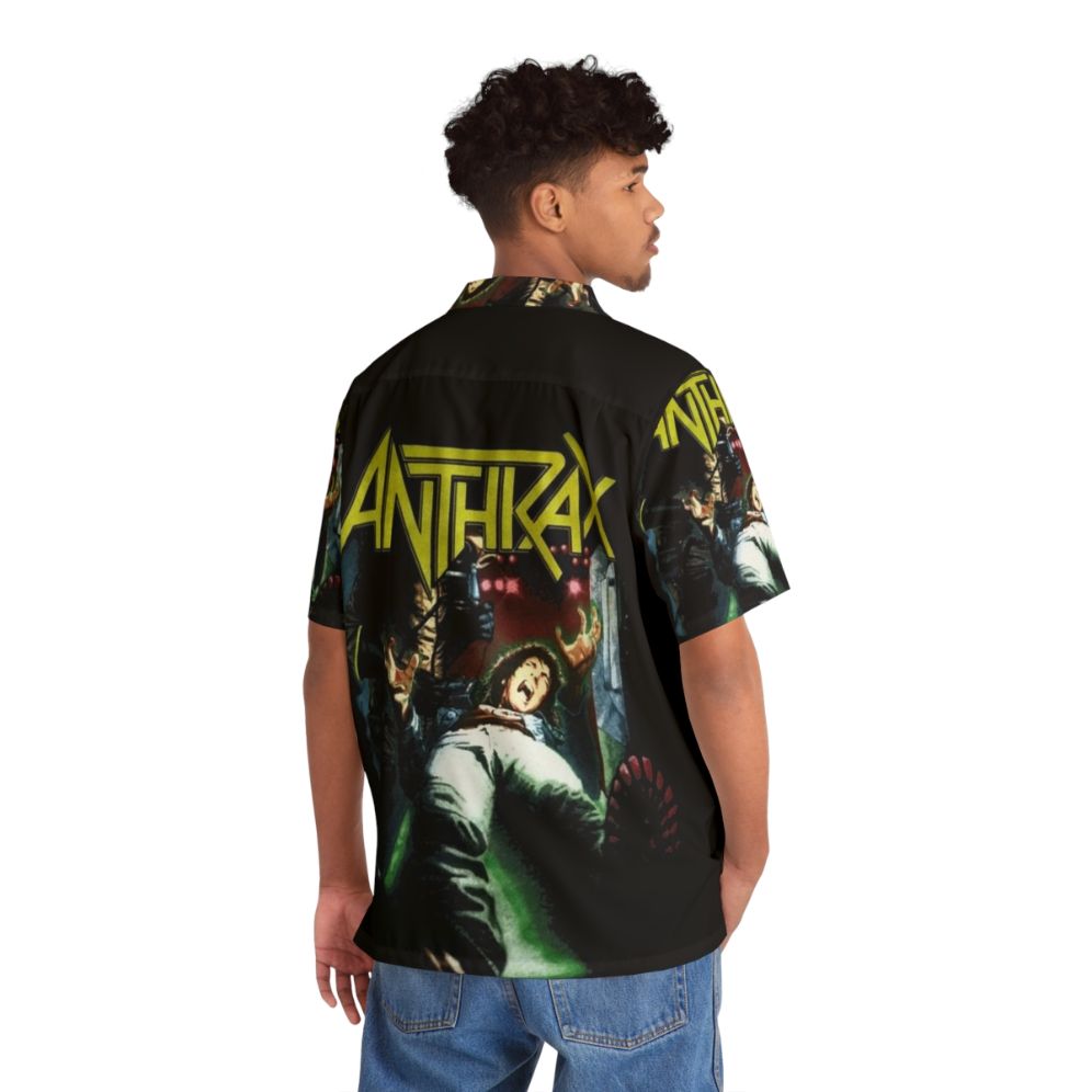 Anthrax Band Hawaiian Shirt with Focus Keywords - Flat lay