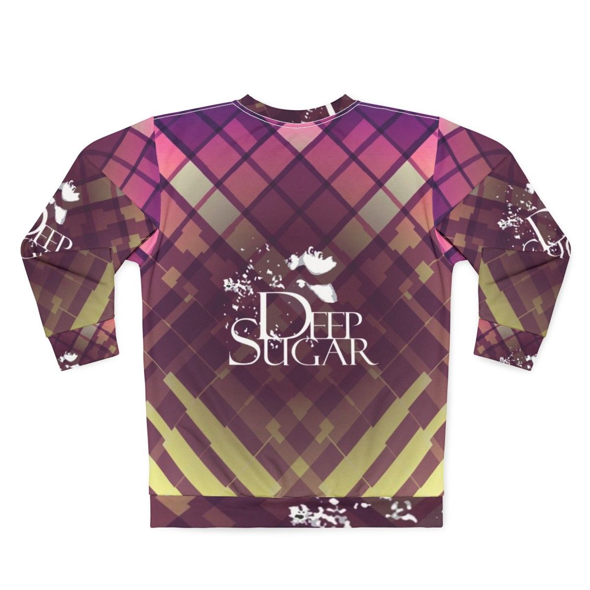 Colorful "Deep Sugar" sweatshirt featuring Ultra Nate, a female house music singer from Baltimore - Back