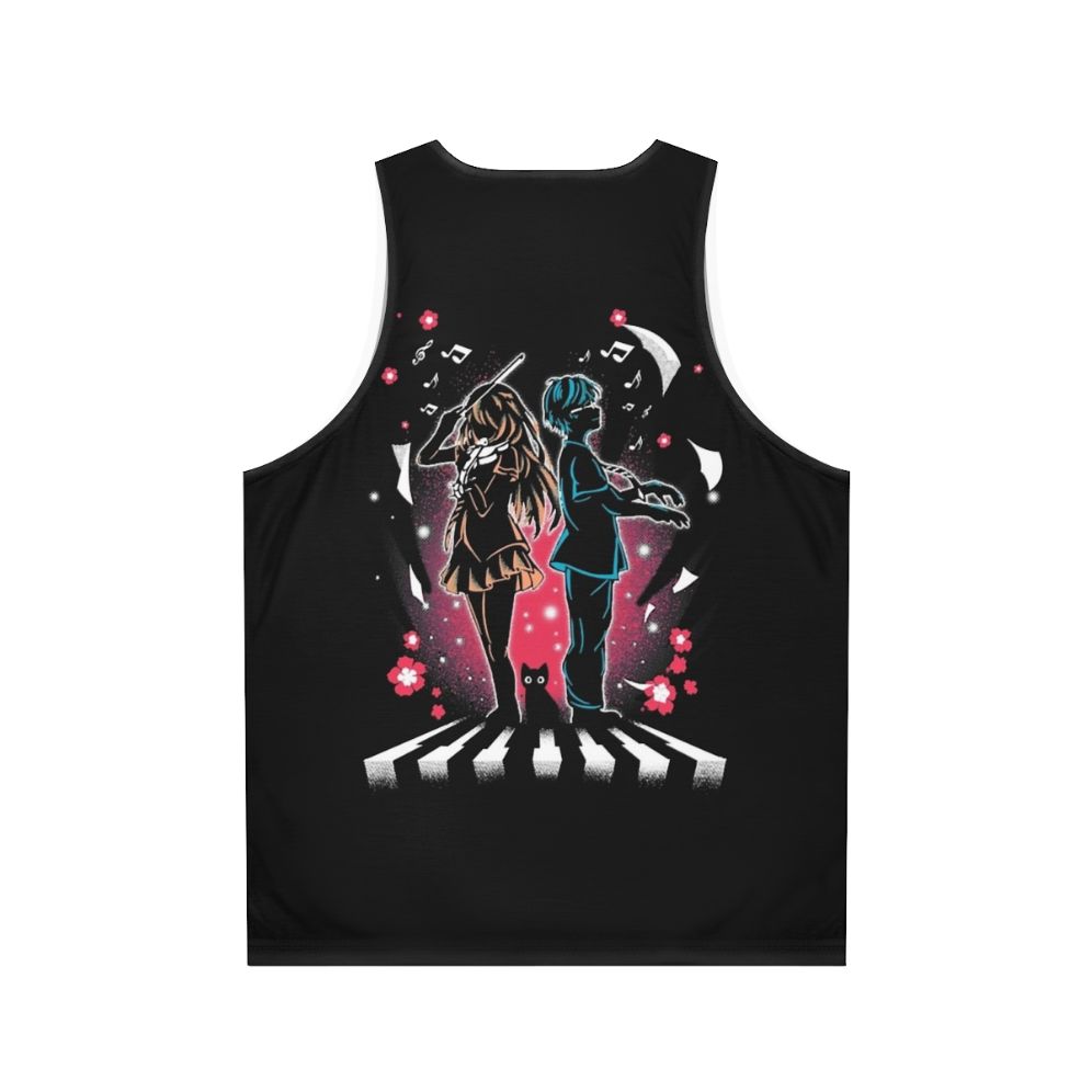 Anime tank top featuring characters from the popular anime series "Your Lie in April" - Back