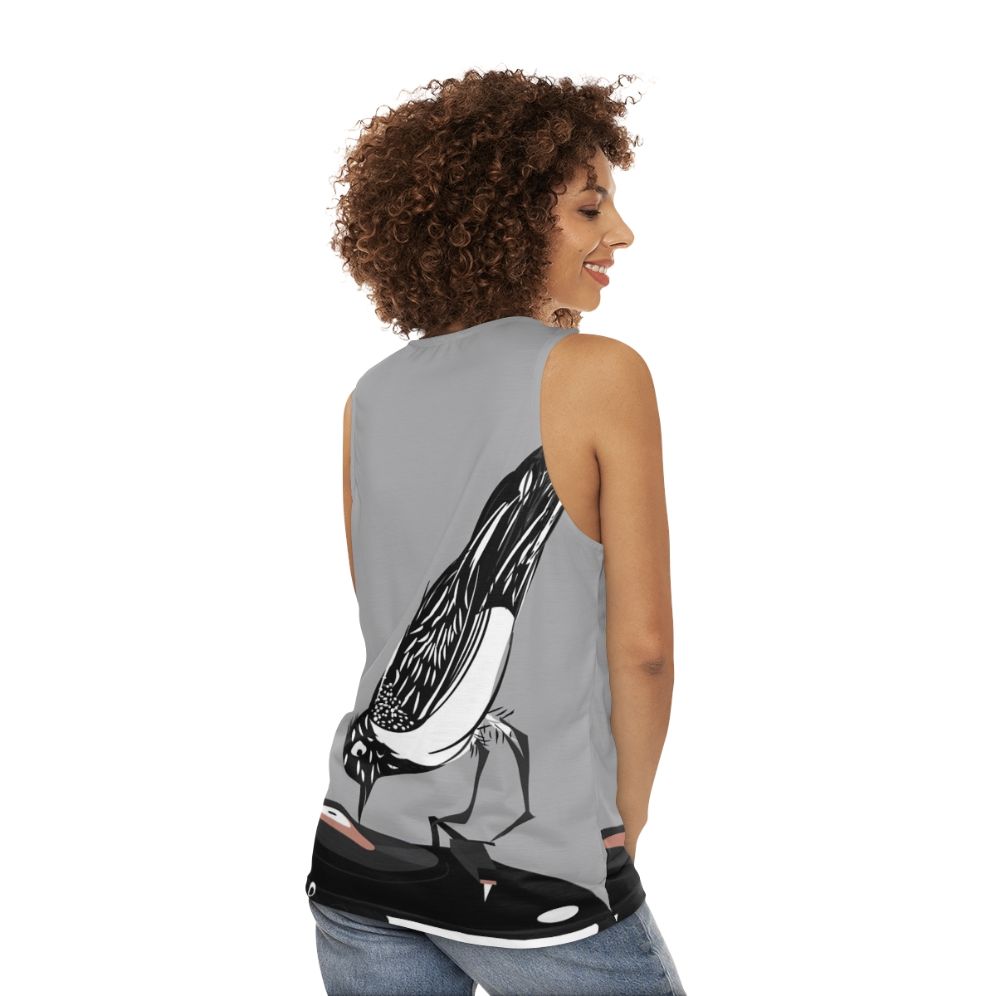 Dj Magpie Unisex Music Disc Vinyl Record Tank Top - women back