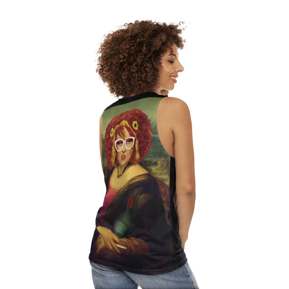 Unisex Moaner Linda Mona Lisa Tank Top - women back