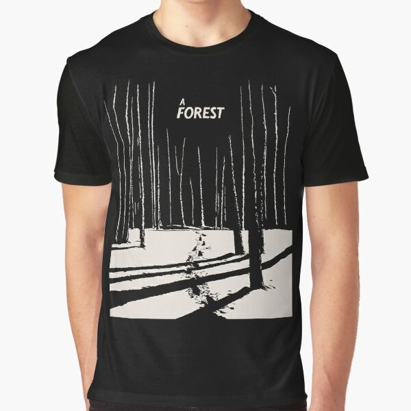 The Cure "A Forest" Gothic Winter Graphic T-Shirt featuring the iconic 80s band The Cure