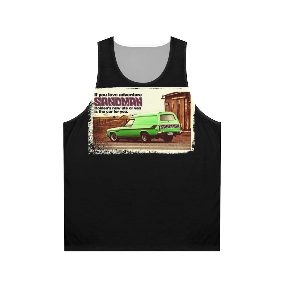 Unisex tank top with Holden Sandman panel van vintage design