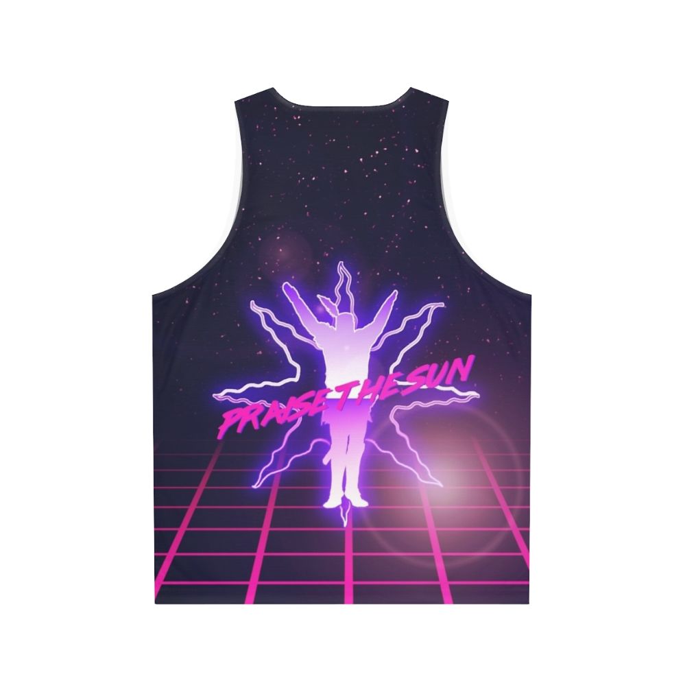 Retro 80s Praise the Sun Dark Souls Unisex Tank Top - Back