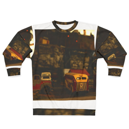 Parked model locomotive sweatshirt