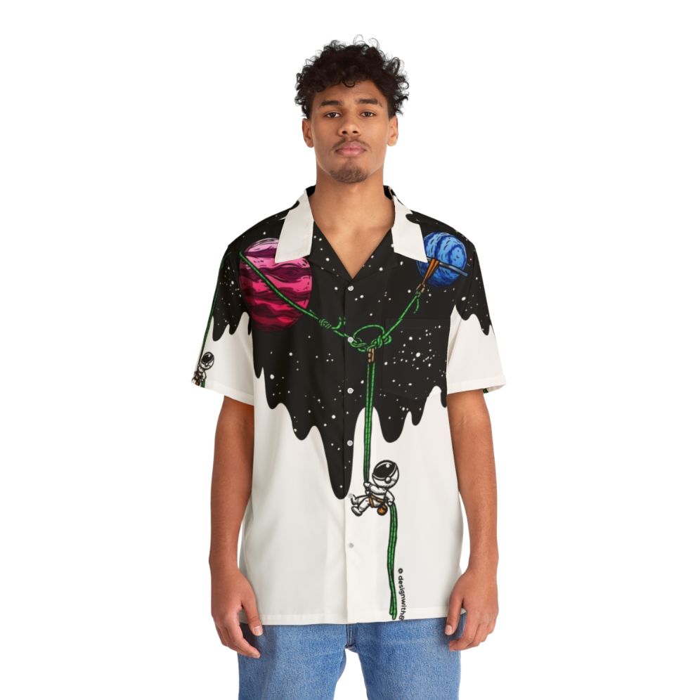 Galaxy rock climbing Hawaiian shirt - People Front