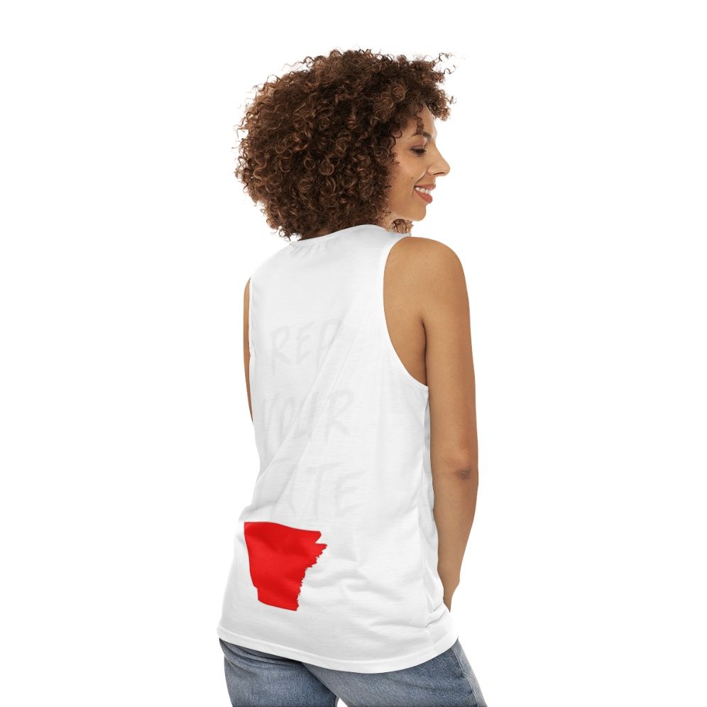 Unisex Arkansas state pride tank top - women back