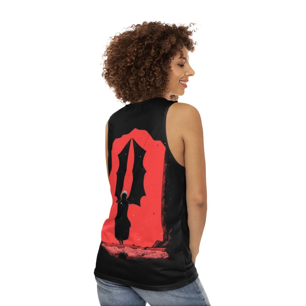 Red Wings of Fire and Blood Unisex Tank Top - women back