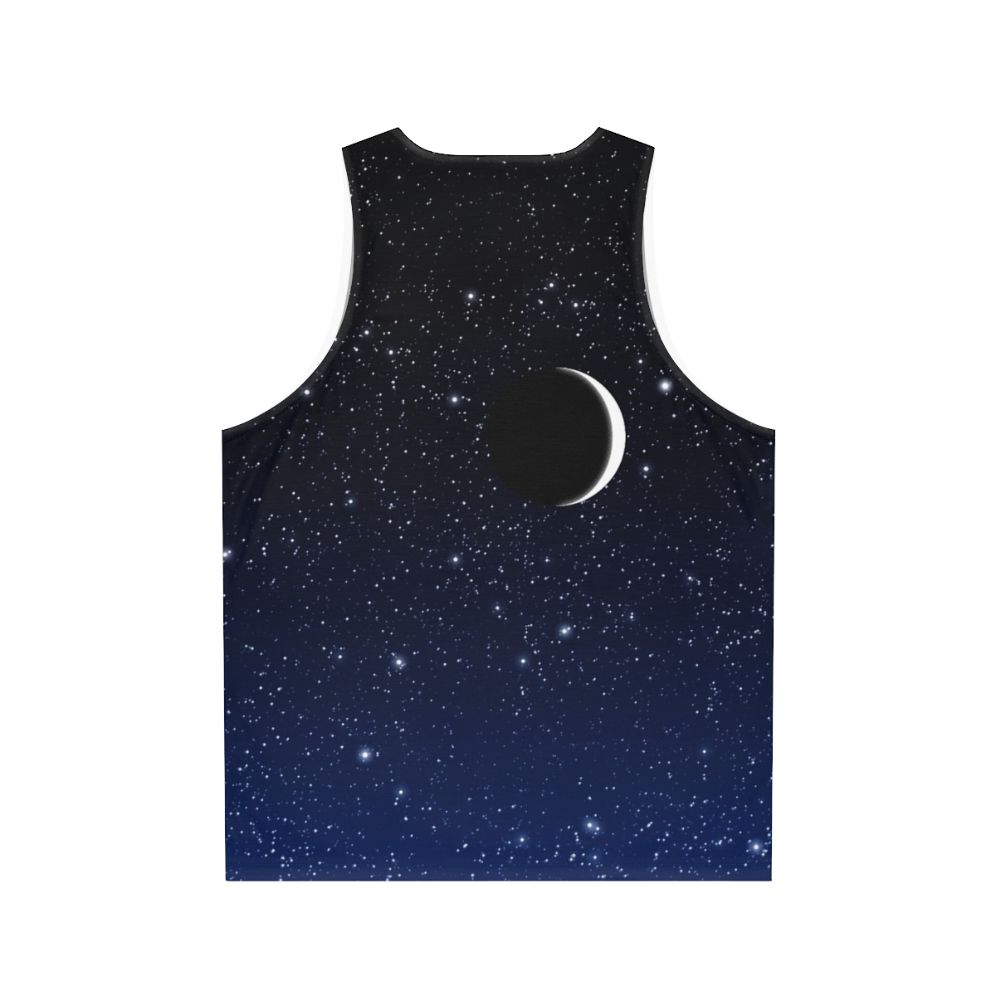 Starry night crescent moon unisex tank top - Back