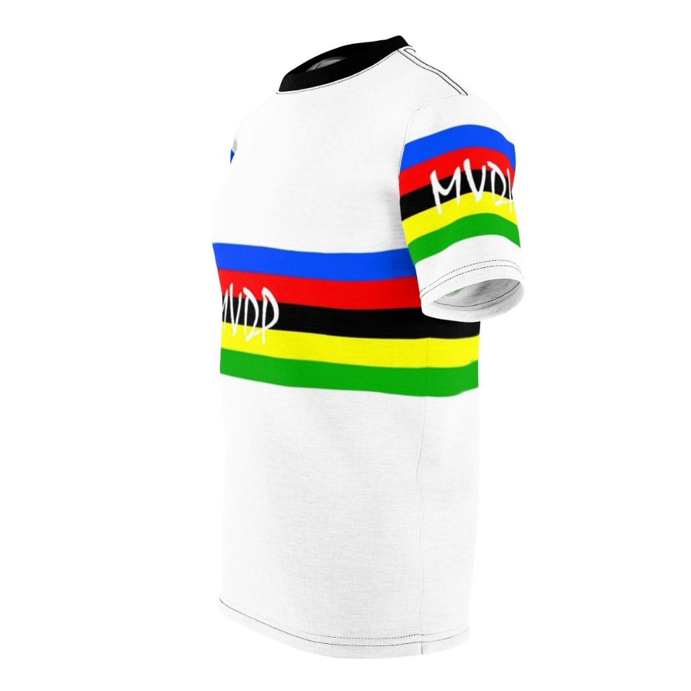 Cycling Bicycle T-shirt with World Champion Mathieu Van Der Poel Inspired Design - men left