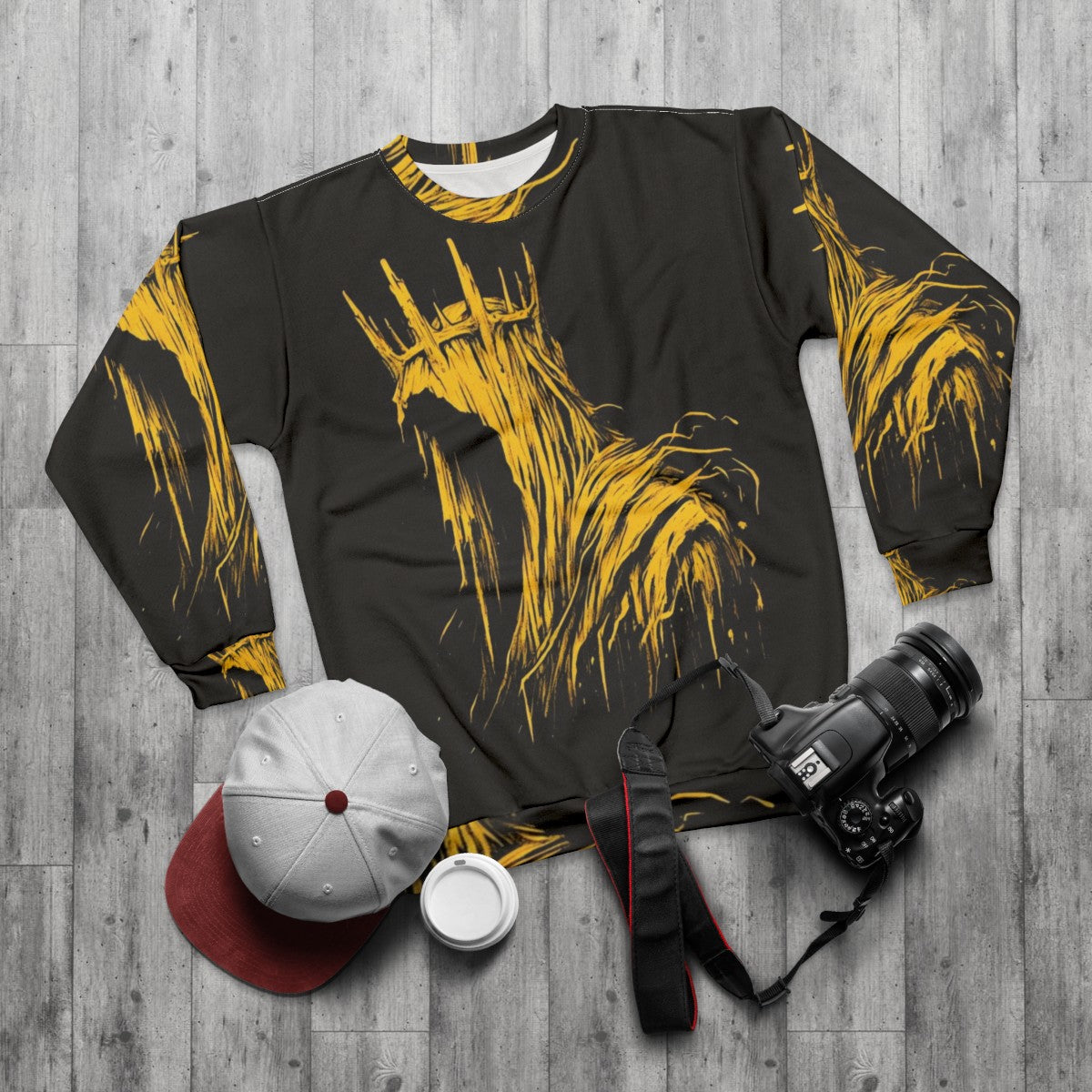 Hastur the King in Yellow Horror Sweatshirt - flat lay