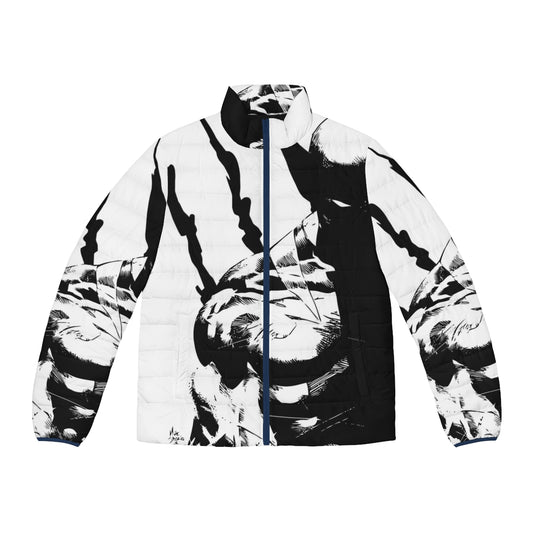 Wolverine puffer jacket with graphic tee design