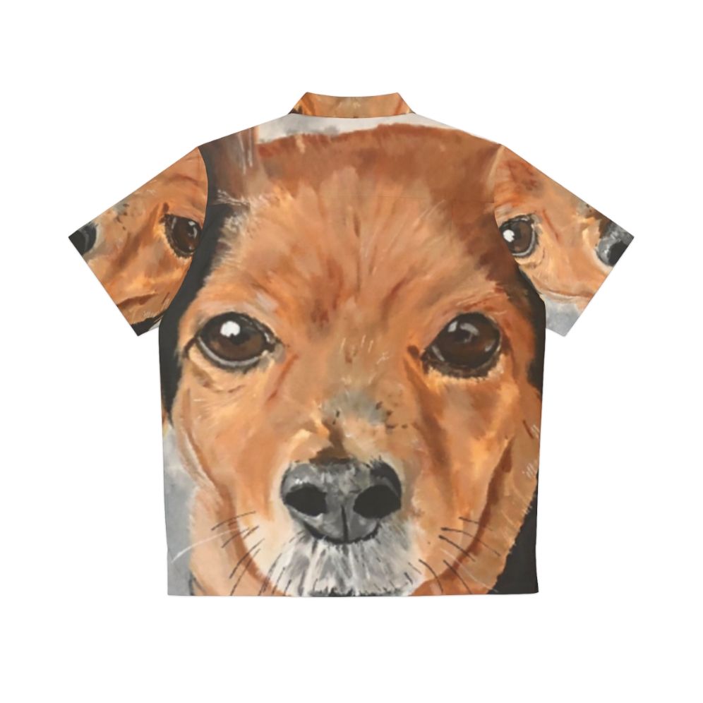 Adorable dog portrait Hawaiian shirt with pet art - Back