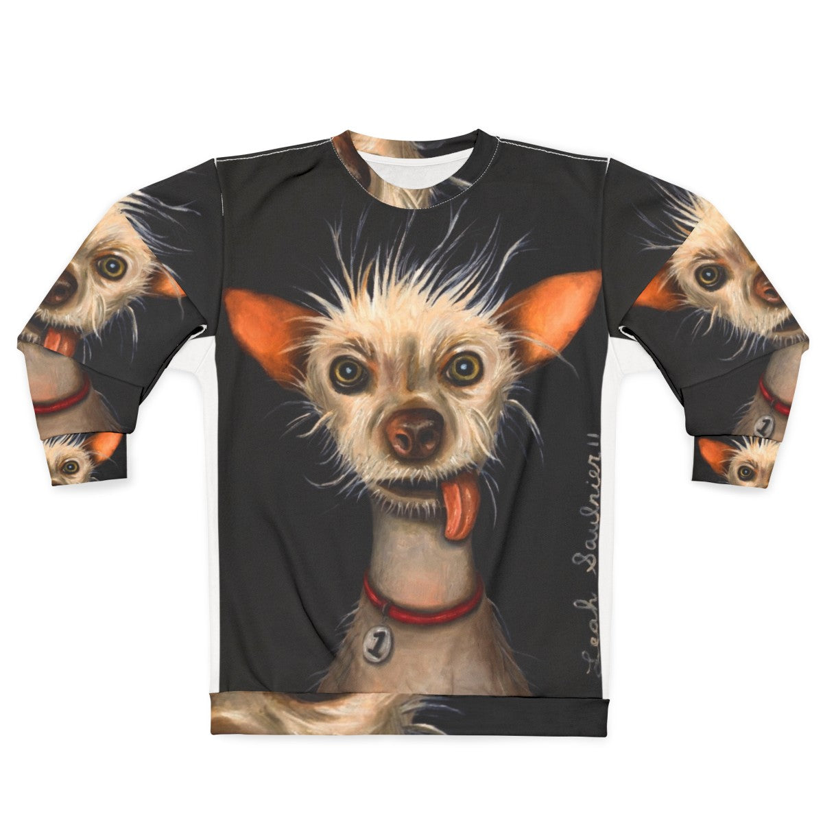 Ugly Dog Sweatshirt with Funny and Goofy Chihuahua or Chinese Crested Design