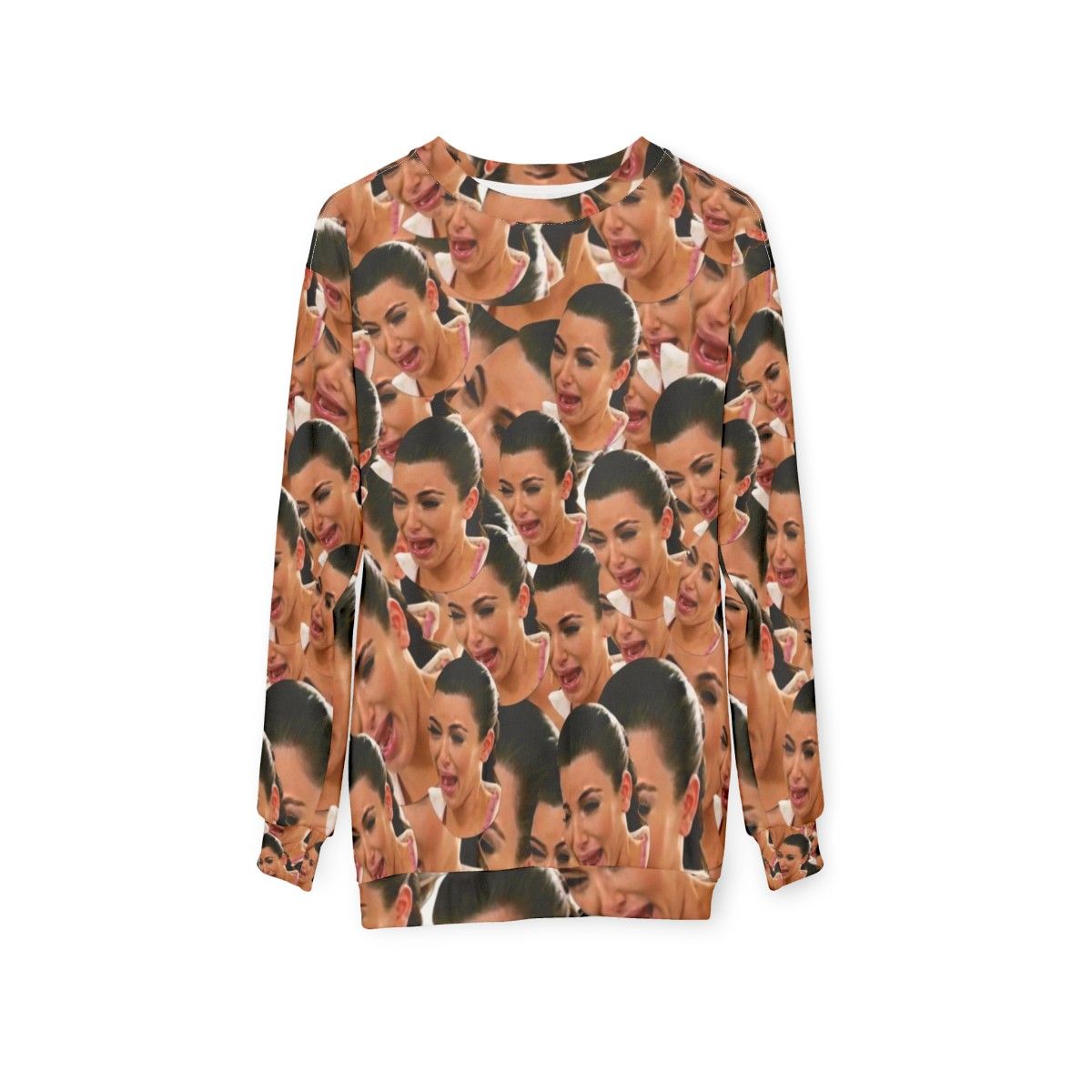 Crying Kim Kardashian Pop Culture Graphic Sweatshirt - hanging