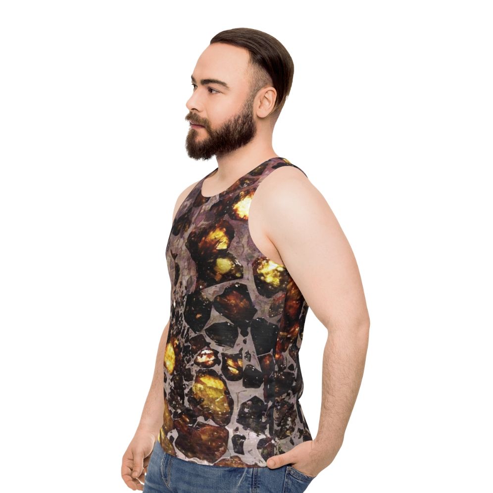 Pallasite Meteorite Space Rocks Unisex Tank Top - men side