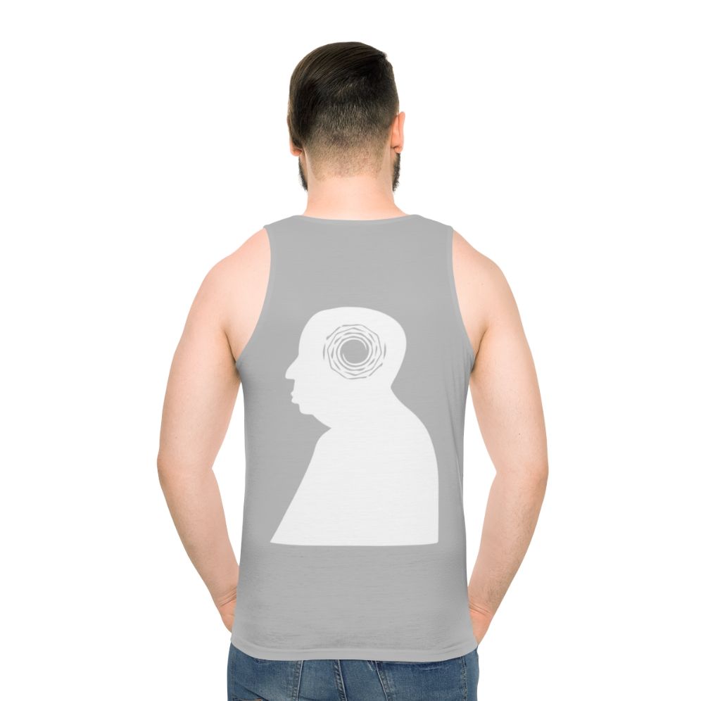 Vertigo Unisex Tank Top featuring Alfred Hitchcock's iconic film - men back