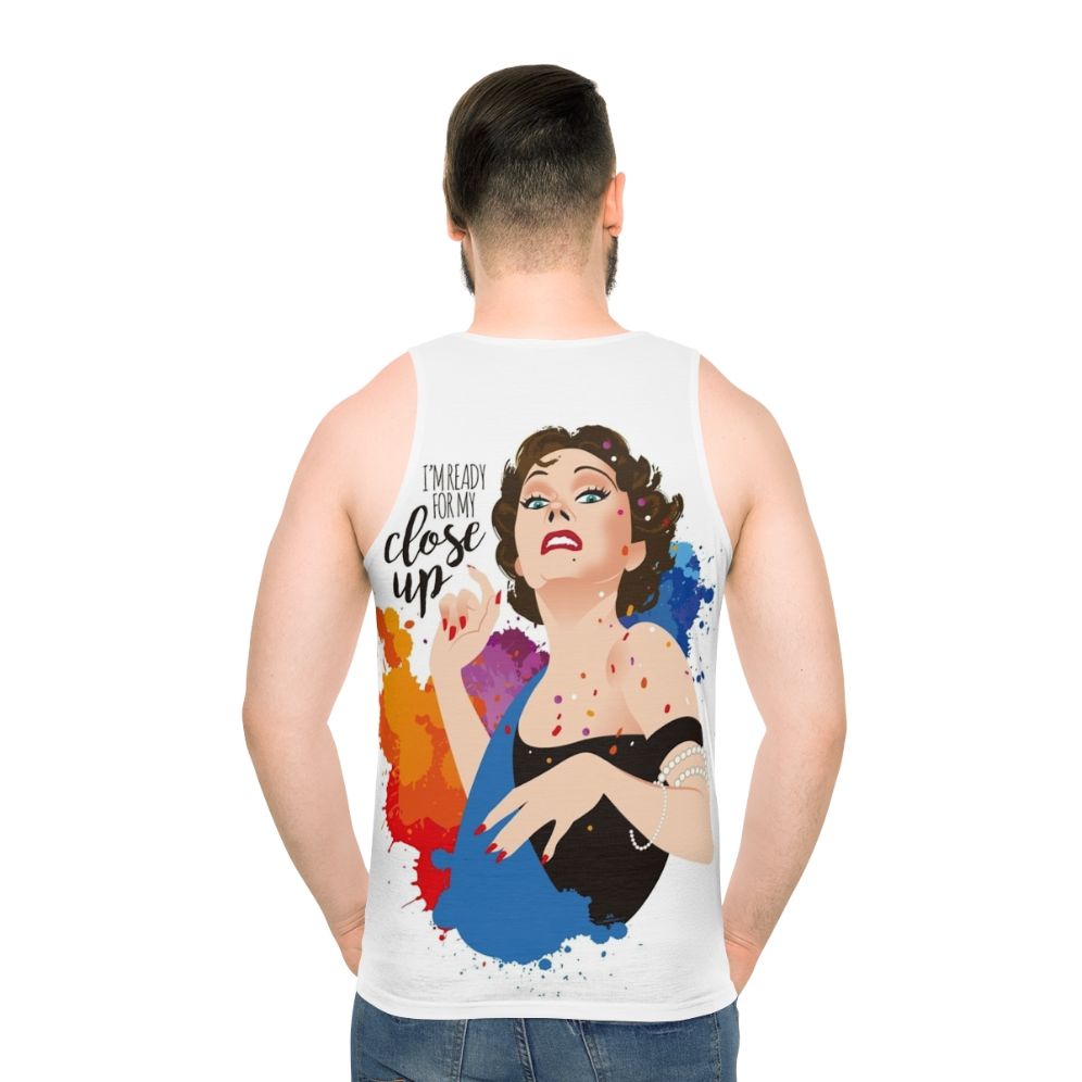 Unisex close up classic cinema tank top - men back