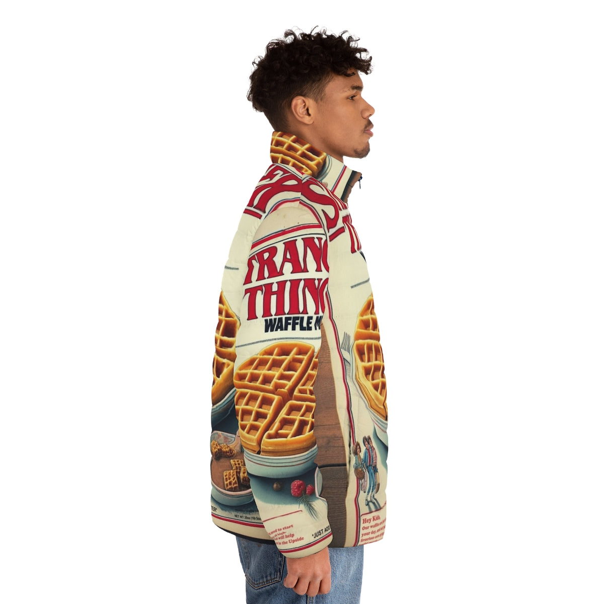 Waffle Mix Puffer Jacket, Stranger Things-inspired winter outerwear - men side right