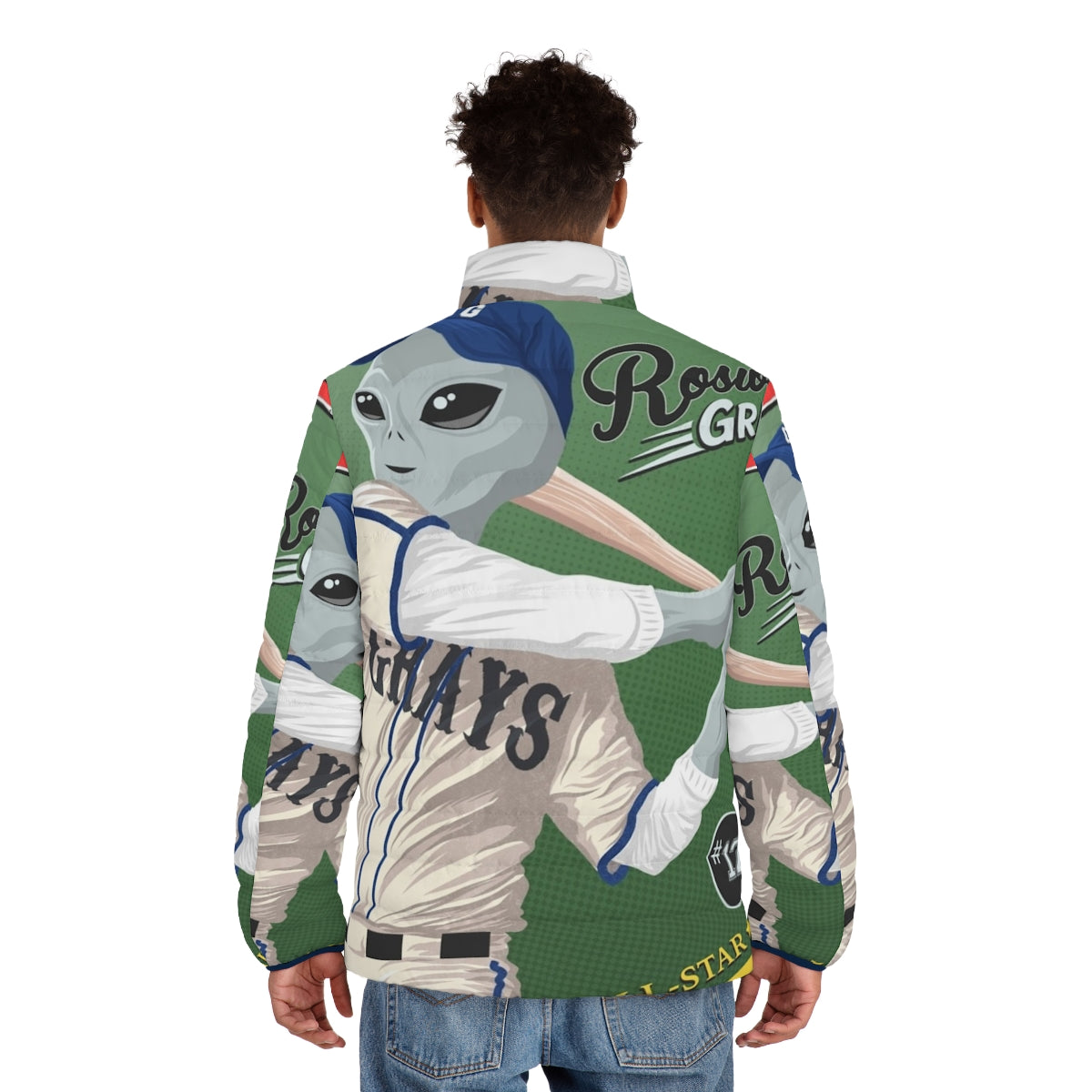 I Just Want To Be A Man X-Files inspired puffer jacket - men back