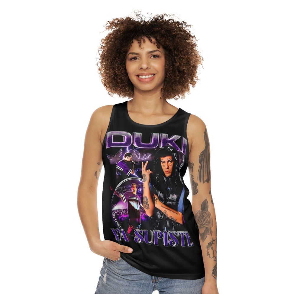 Duki Unisex Tank Top with Argentine Hip-Hop Inspired Design - women