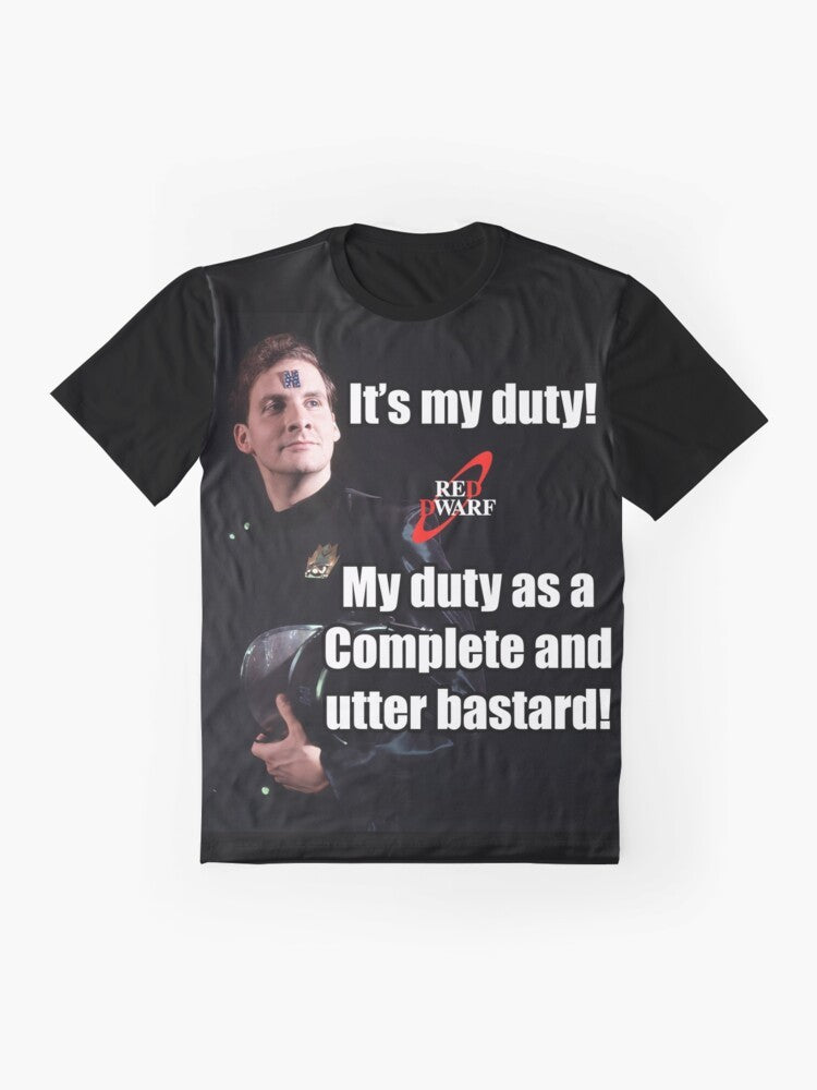 Red Dwarf Rimmer "It's My Duty" Graphic T-Shirt - Flat lay