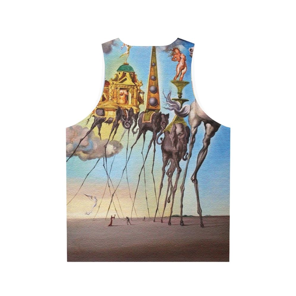 Unisex tank top with Salvador Dali's surrealist painting 'The Temptation of St. Anthony' - Back