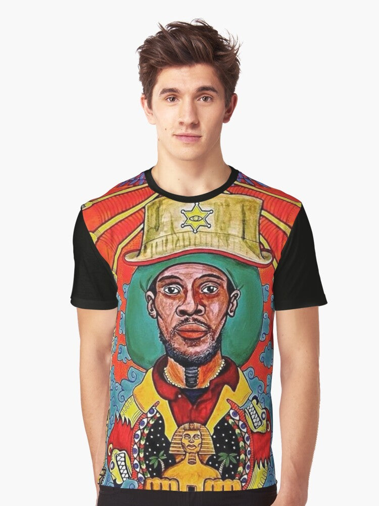 Midnite Vaughn Benjamin Reggae Graphic T-Shirt with rastafarian design - Men