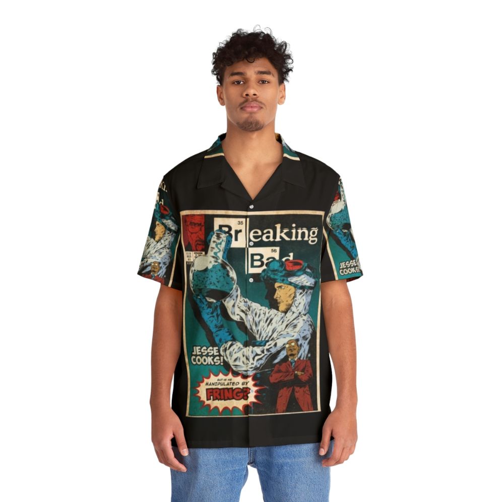 Breaking Bad Vintage Hawaiian Shirt featuring Walter White, Heisenberg, and Jesse Pinkman - People Front