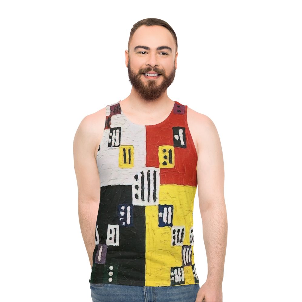 Alfred Jensen abstract geometric art unisex tank top - men