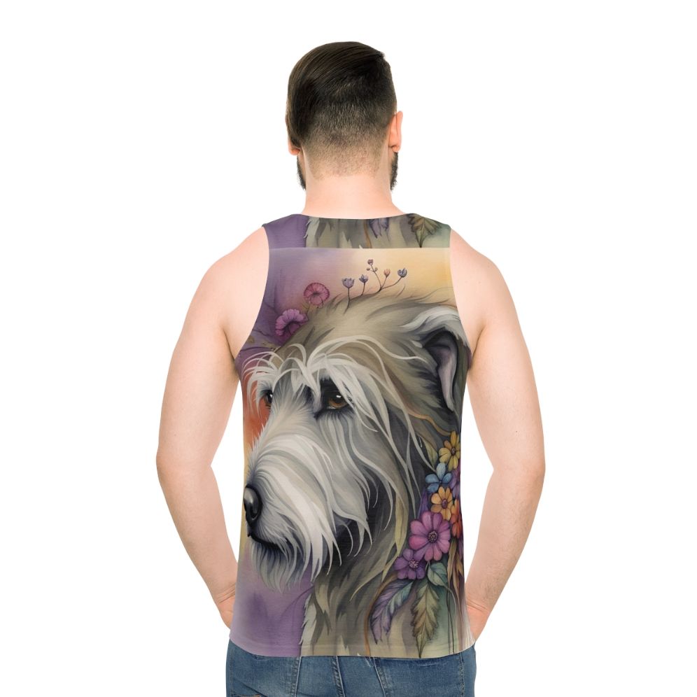 Bohemian Irish Wolfhound Floral Watercolor Tank Top - men back