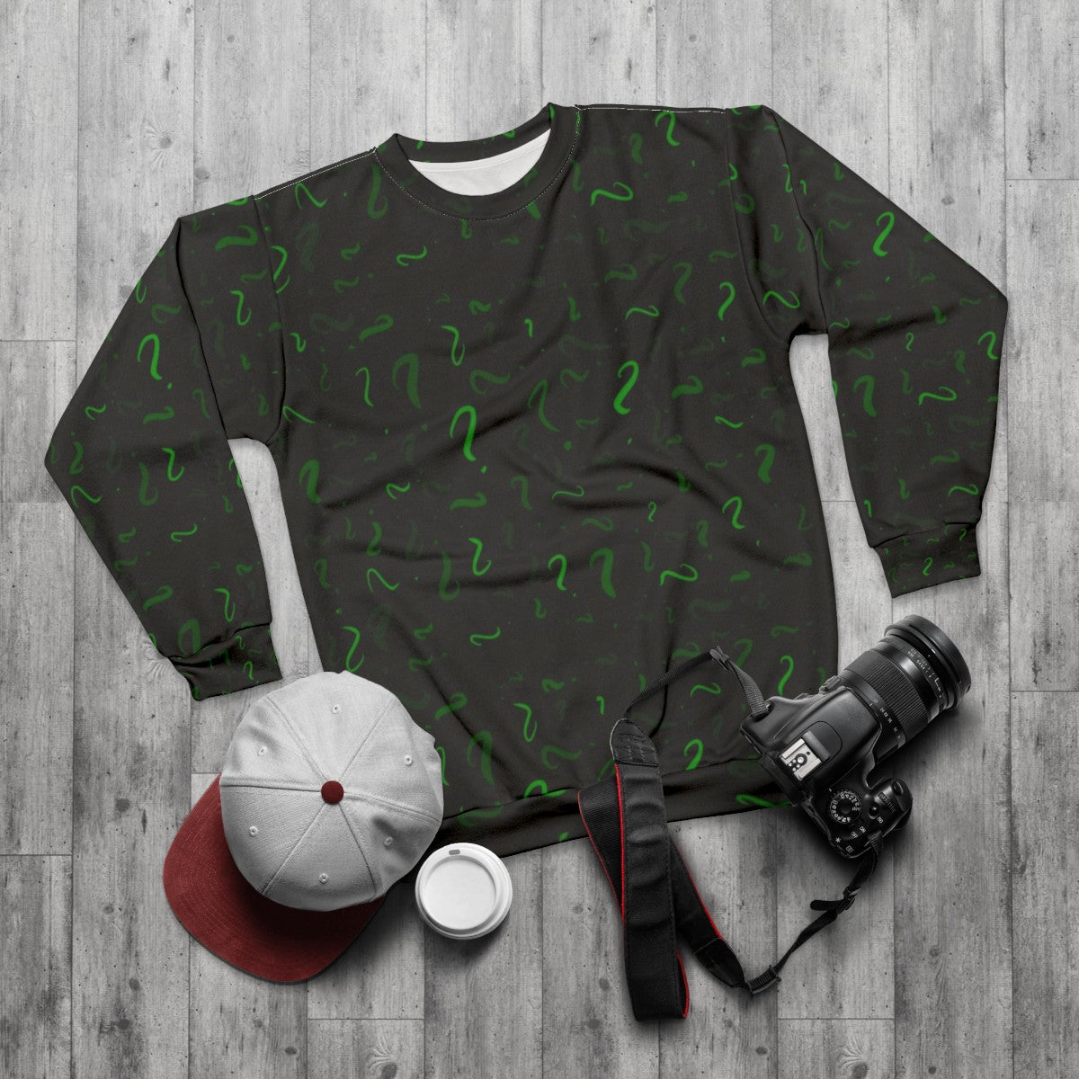 Riddle Me This Superhero Sweatshirt - flat lay