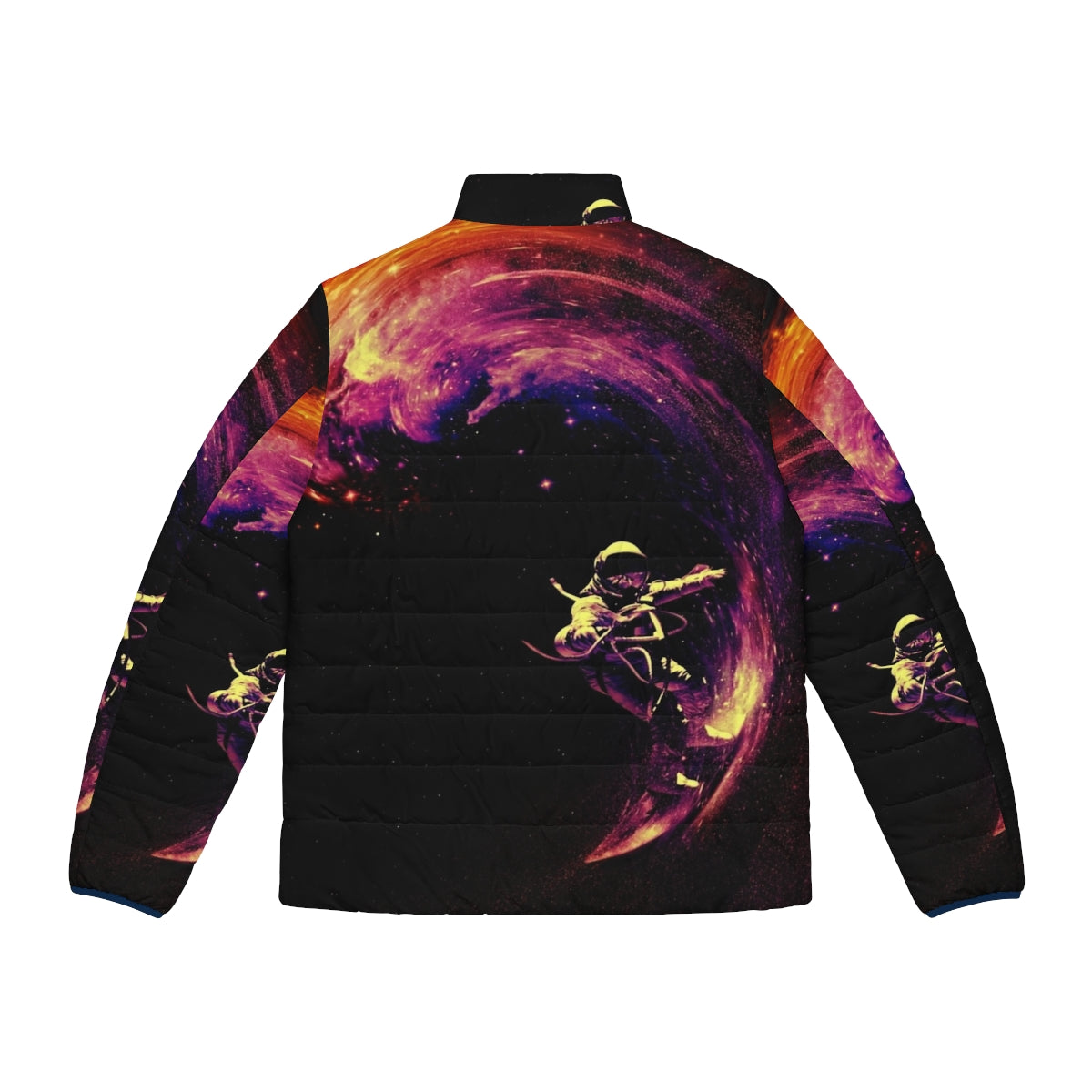 Cosmic puffer jacket featuring space and galaxy design - Back