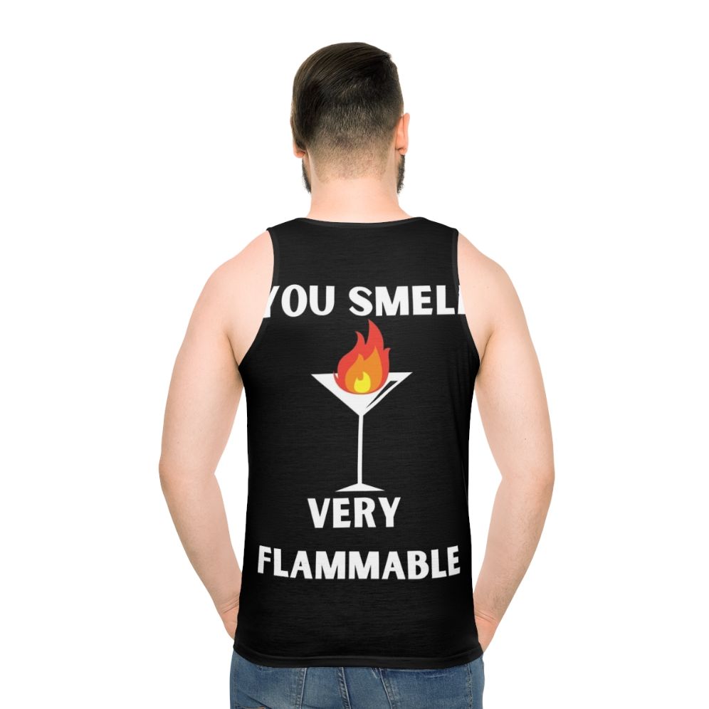 "You Smell Very Flammable" David Rose Schitt's Creek Quotes Unisex Tank Top - men back