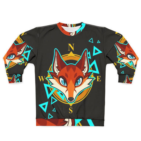 Fox head design hooded sweatshirt