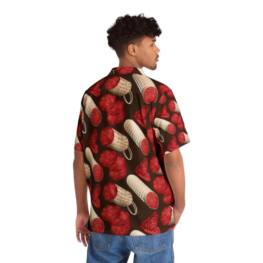 Salami Hawaiian shirt with a delicious meat pattern design - People Back